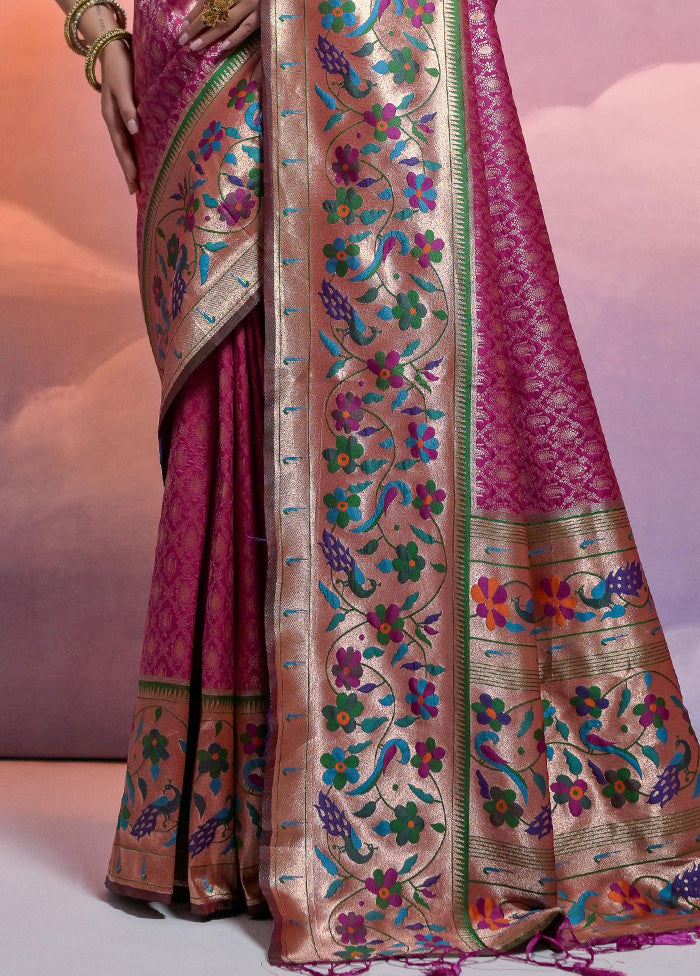 Wine Dupion Silk Saree With Blouse Piece