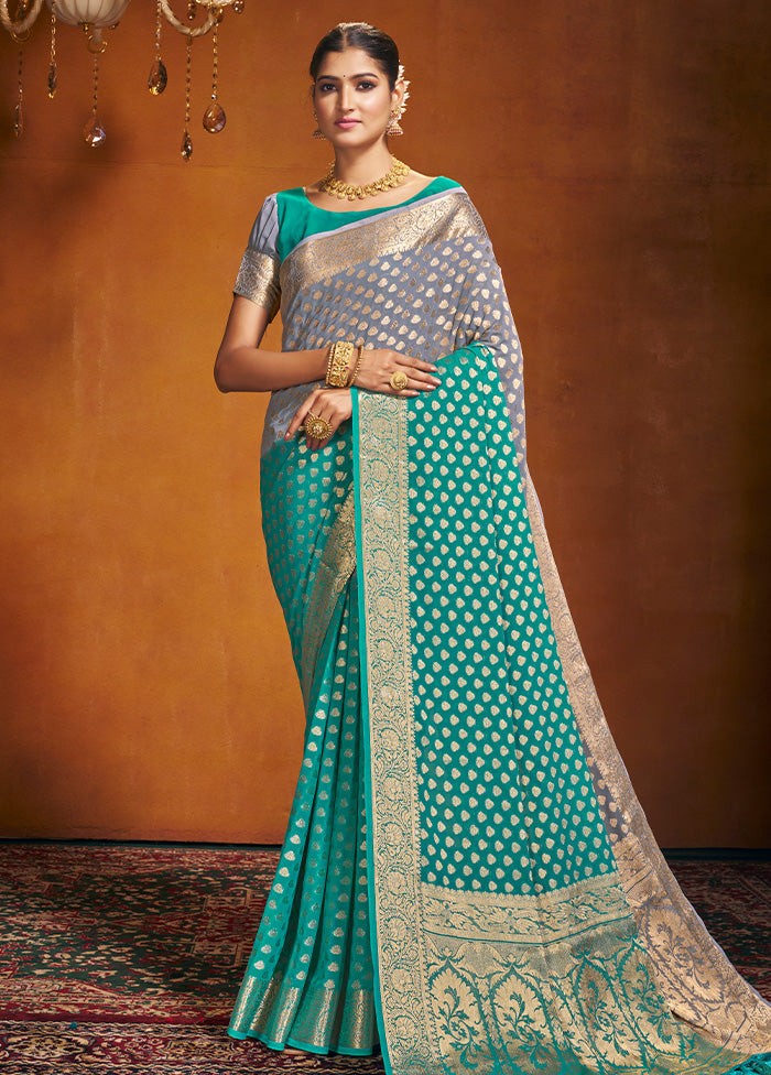 Rama Georgette Saree With Blouse Piece - Indian Silk House Agencies