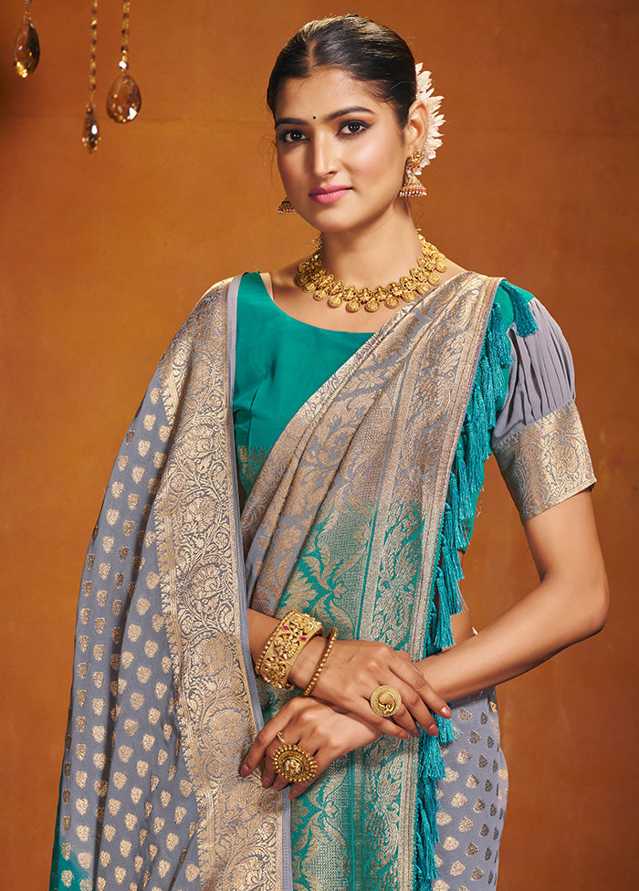 Rama Georgette Saree With Blouse Piece - Indian Silk House Agencies