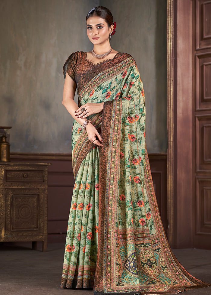 Multicolor Dupion Silk Saree With Blouse Piece