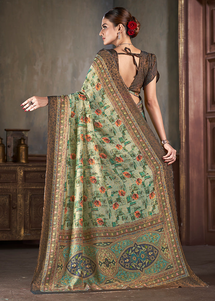 Multicolor Dupion Silk Saree With Blouse Piece - Indian Silk House Agencies