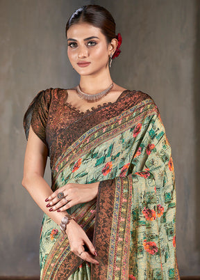 Multicolor Dupion Silk Saree With Blouse Piece - Indian Silk House Agencies