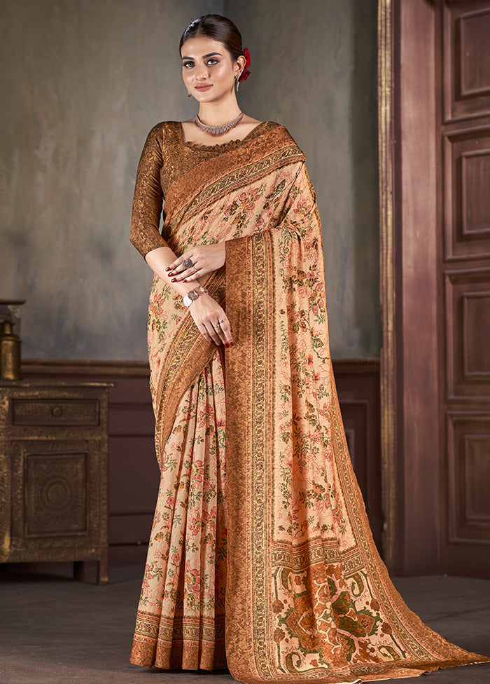 Multicolor Dupion Silk Saree With Blouse Piece