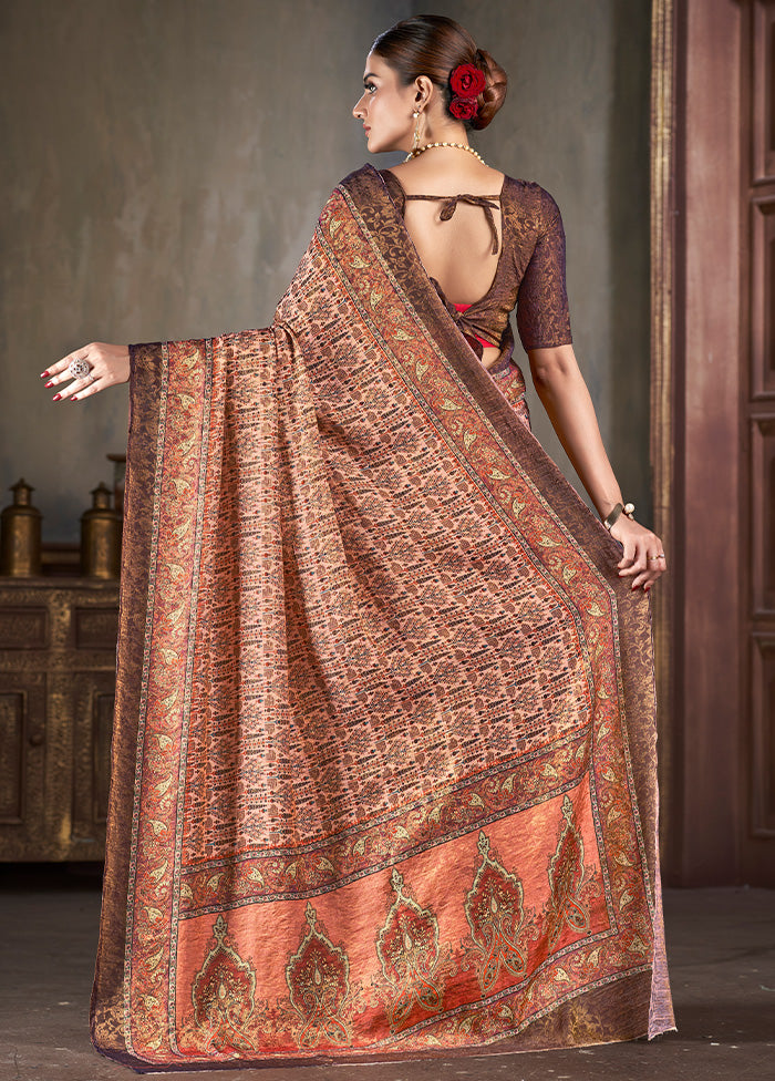 Multicolor Dupion Silk Saree With Blouse Piece