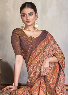 Multicolor Dupion Silk Saree With Blouse Piece