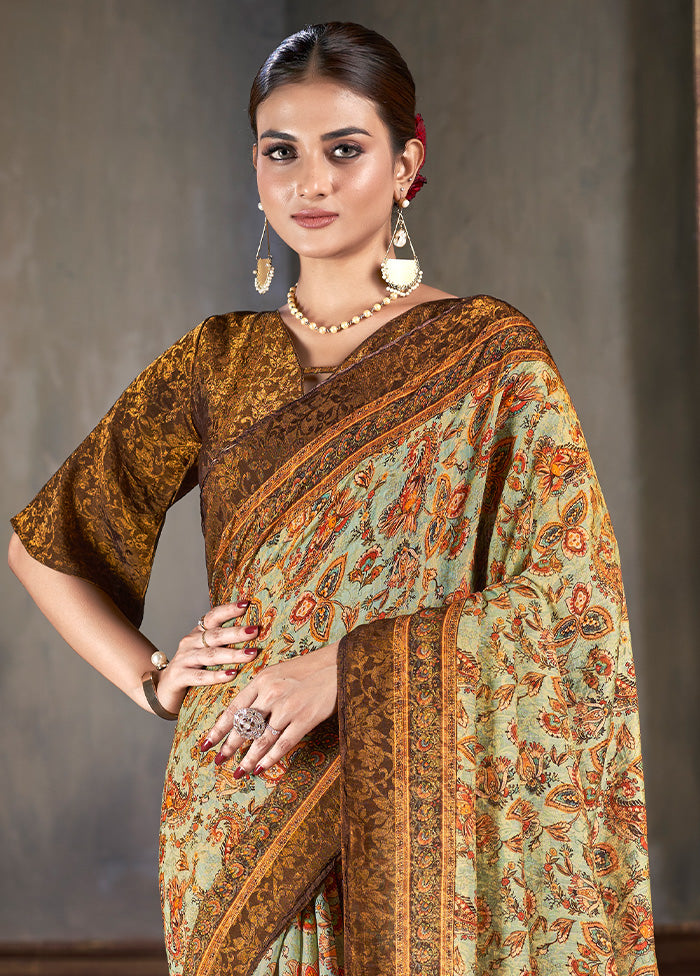 Multicolor Dupion Silk Saree With Blouse Piece