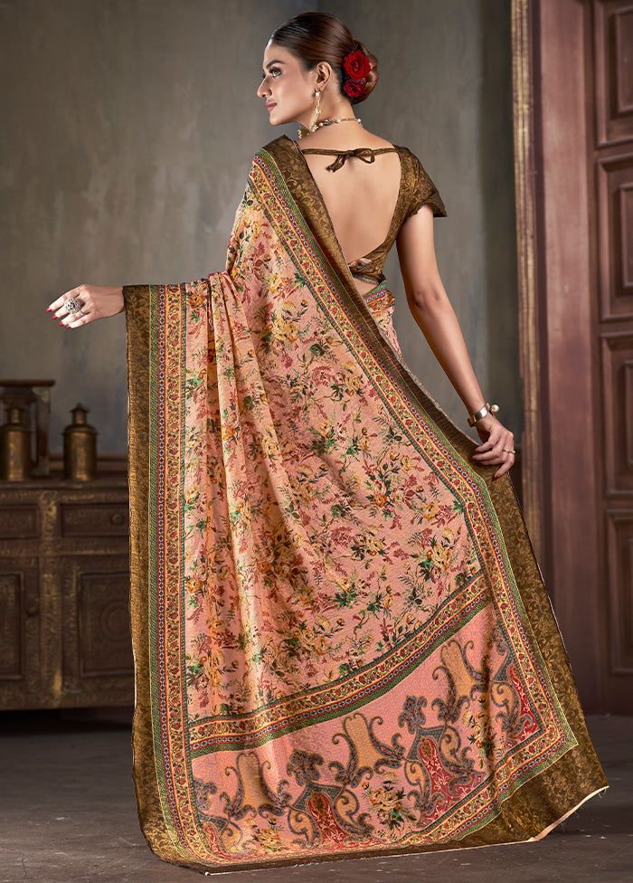 Multicolor Dupion Silk Saree With Blouse Piece