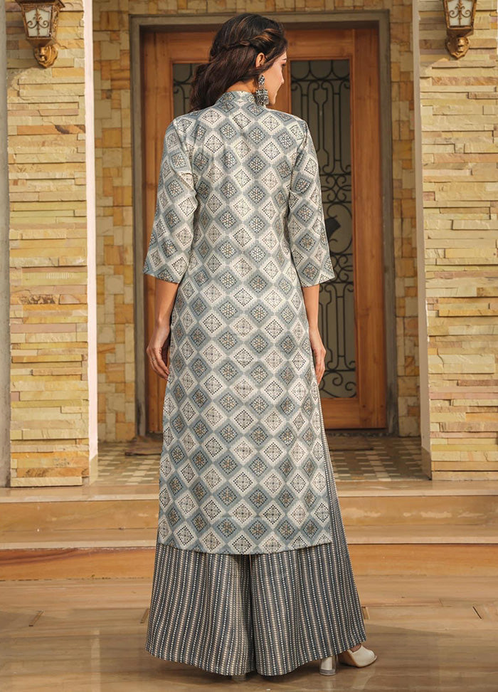 2 Pc Grey Readymade Rayon Kurti Set