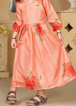 Peach Silk Frock