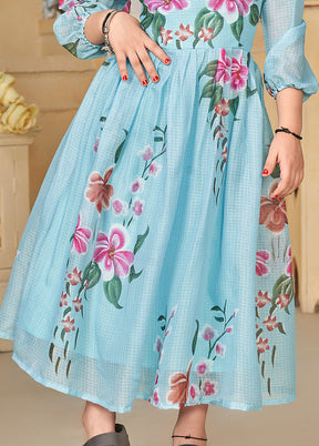 Blue Silk Frock