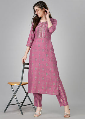 2 Pc Wine Readymade Rayon Kurti Set