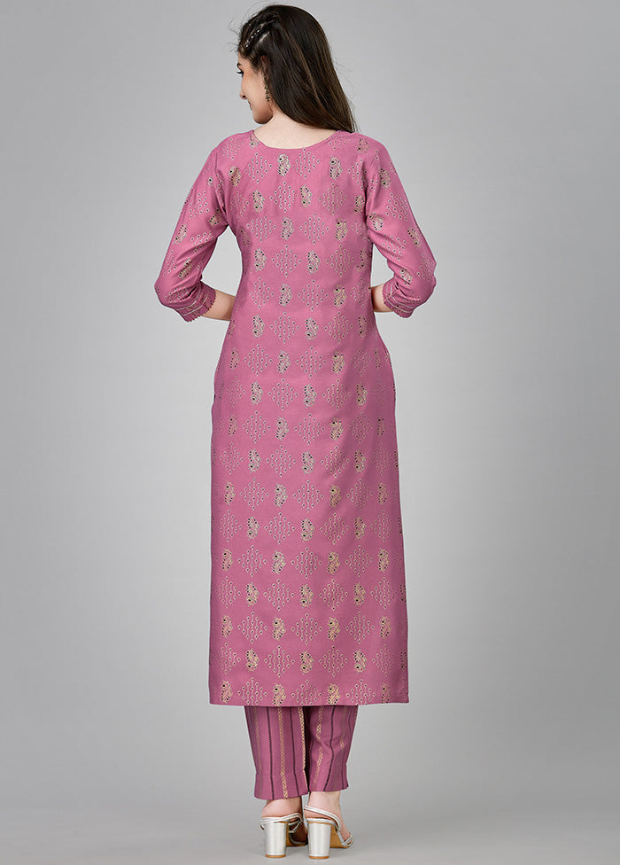 2 Pc Wine Readymade Rayon Kurti Set