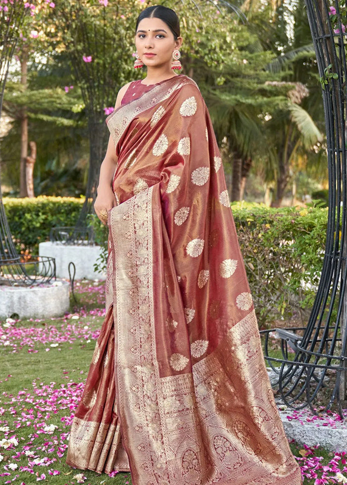 Pink Dupion Silk Saree With Blouse Piece