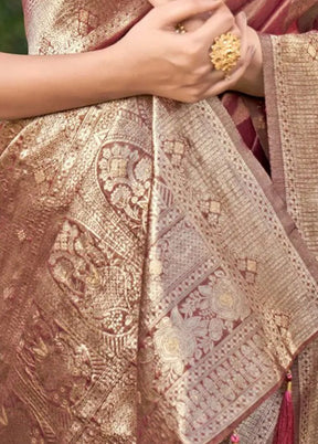 Pink Dupion Silk Saree With Blouse Piece