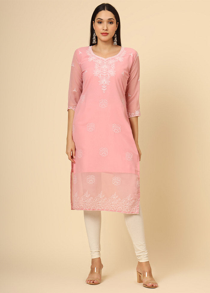 Pink Readymade Georgette Kurti