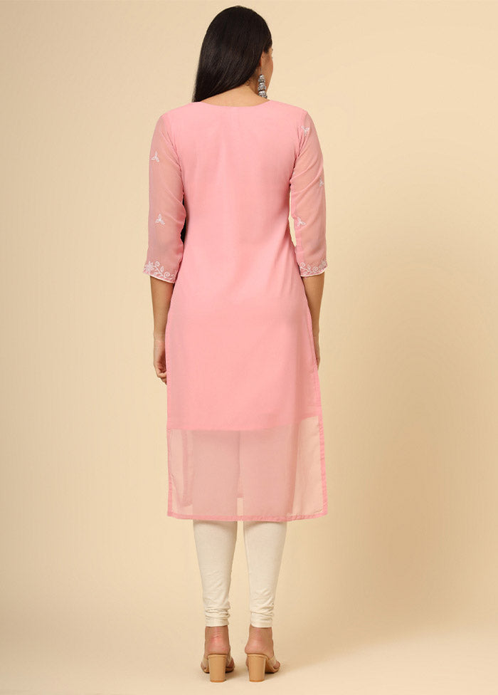 Pink Readymade Georgette Kurti