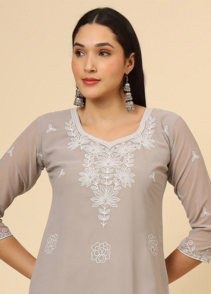 Grey Readymade Georgette Kurti