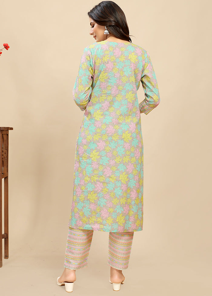 2 Pc Multicolor Readymade Cotton Kurti Set