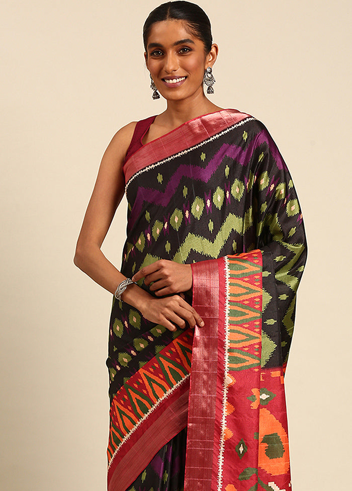 Black Cotton Saree With Blouse Piece