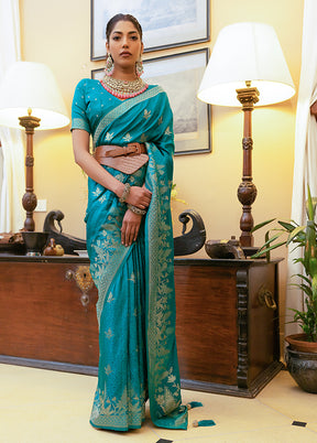 Firoza Satin Silk Saree With Blouse Piece