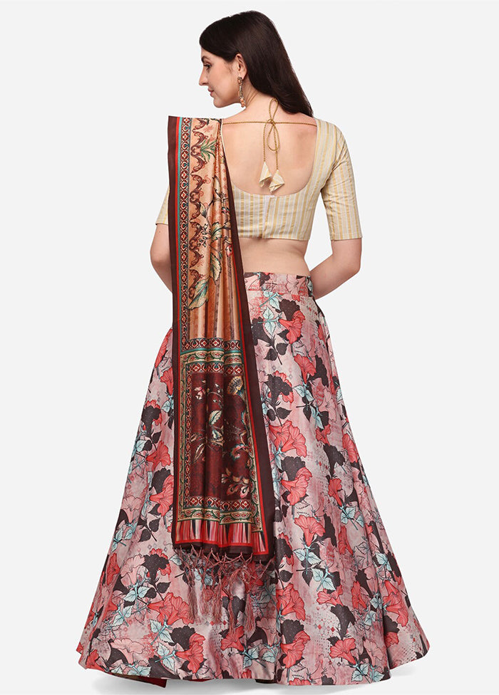 Multicolor Silk Semi Stitched Lehenga Set