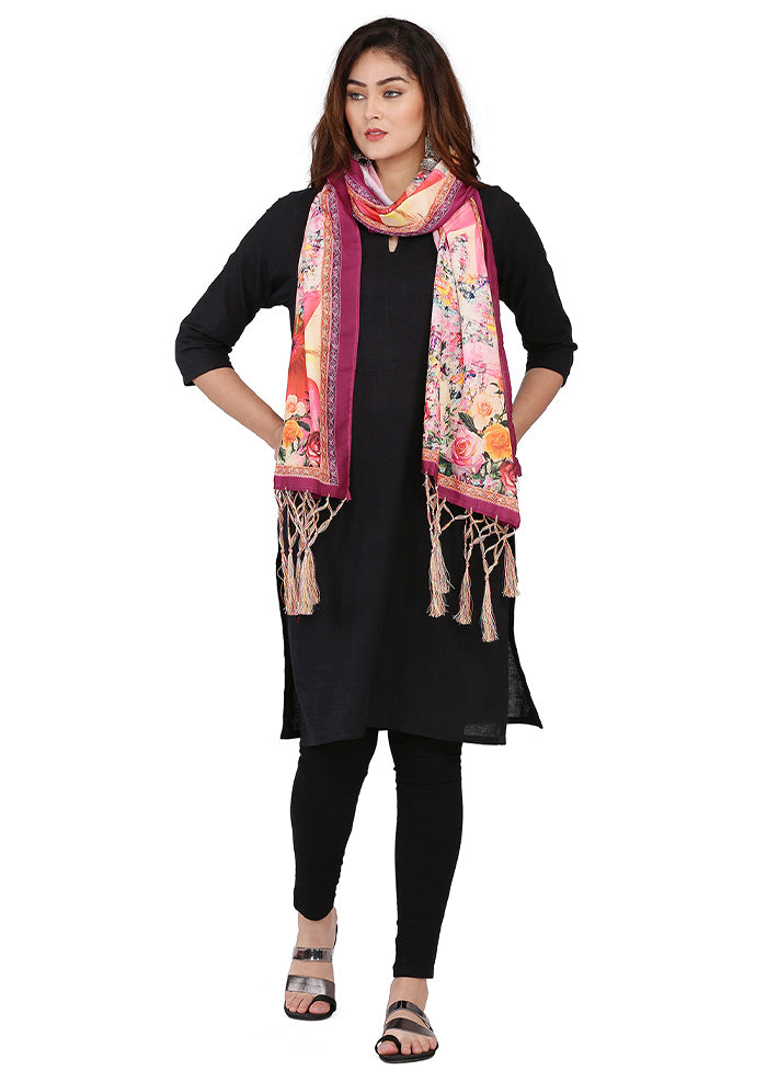 Multicolor Cotton Designer Digital Printed Work Dupatta