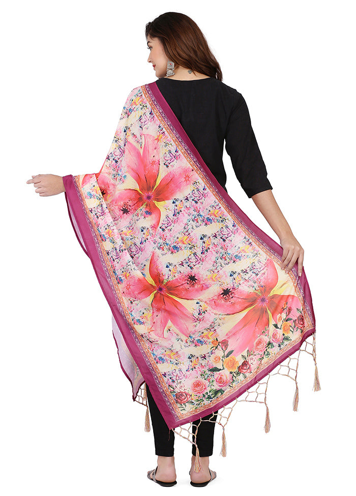 Multicolor Cotton Designer Digital Printed Work Dupatta