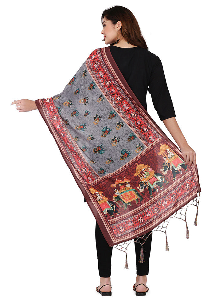 Multicolor Cotton Designer Digital Printed Work Dupatta