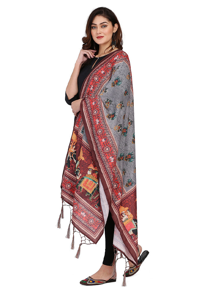 Multicolor Cotton Designer Digital Printed Work Dupatta