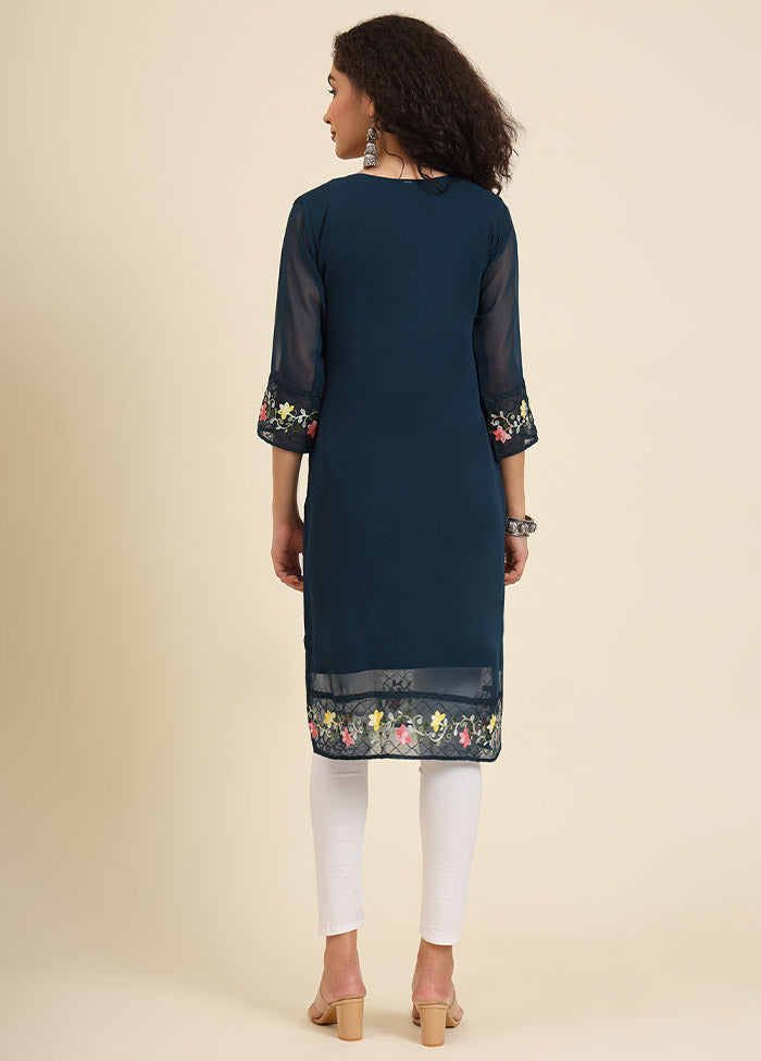 Blue Readymade Georgette Kurti