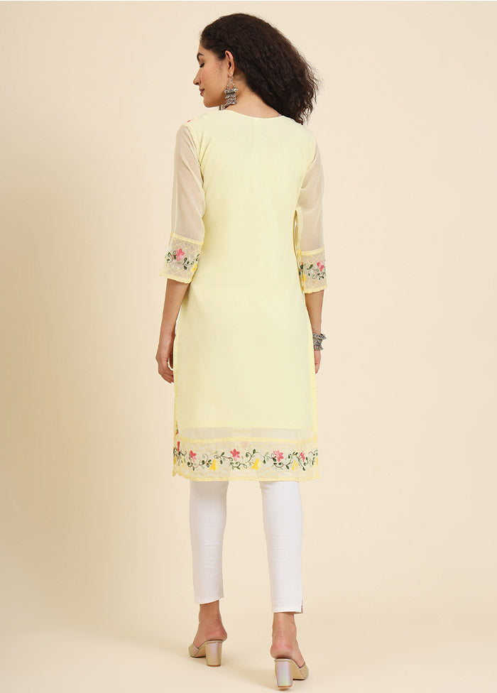 Yellow Readymade Georgette Kurti