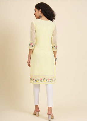 Yellow Readymade Georgette Kurti