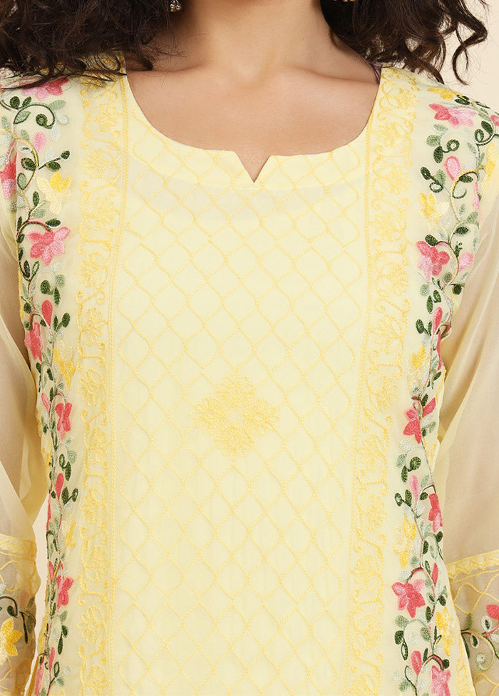 Yellow Readymade Georgette Kurti