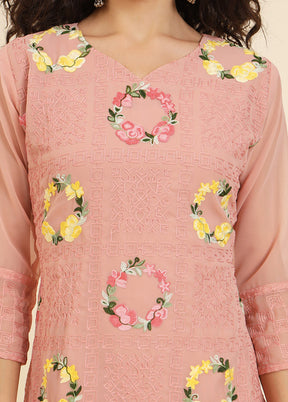 Peach Readymade Georgette Kurti