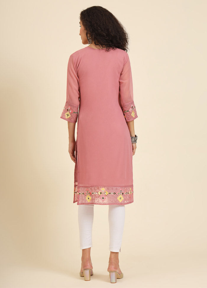 Pink Readymade Georgette Kurti