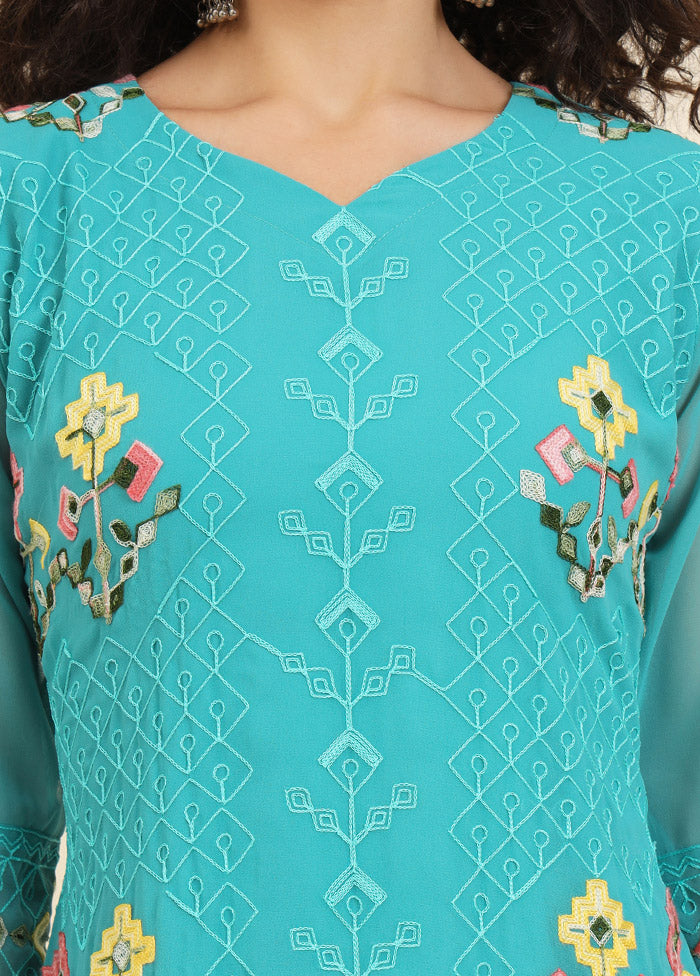 Blue Readymade Georgette Kurti