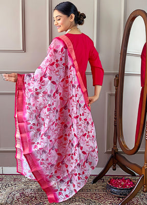 3 Pc Pink Readymade Viscose Suit Set