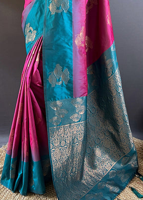 Pink Spun Silk Saree With Blouse Piece