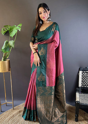 Maroon Spun Silk Saree With Blouse Piece