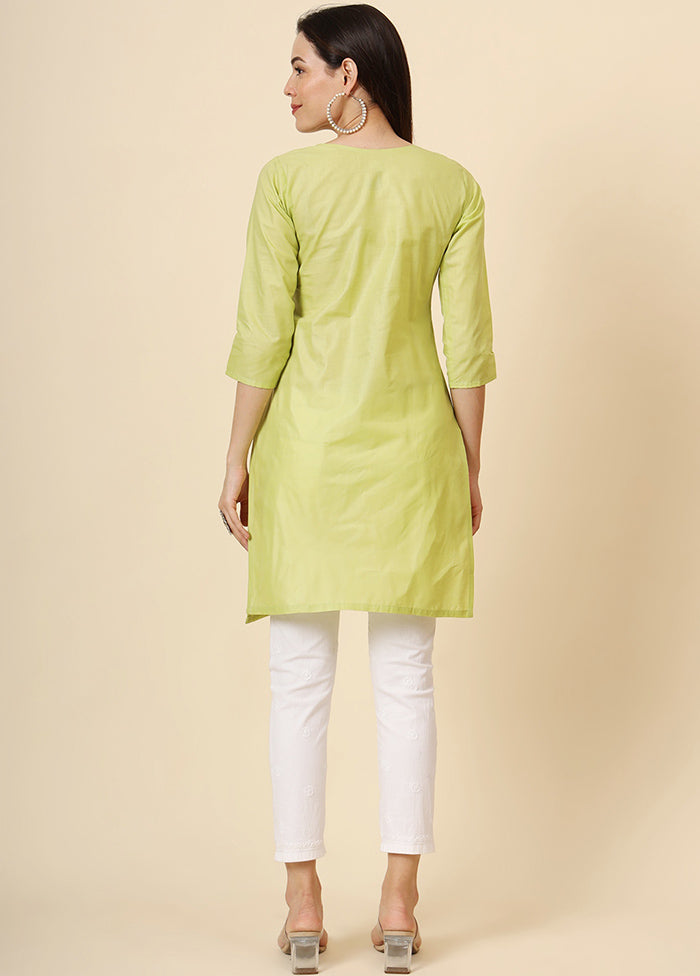 Green Readymade Cotton Kurti