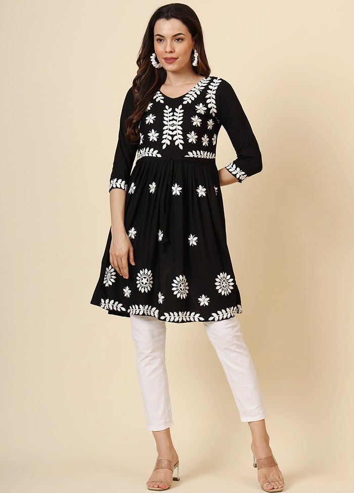 Black Readymade Rayon Kurti