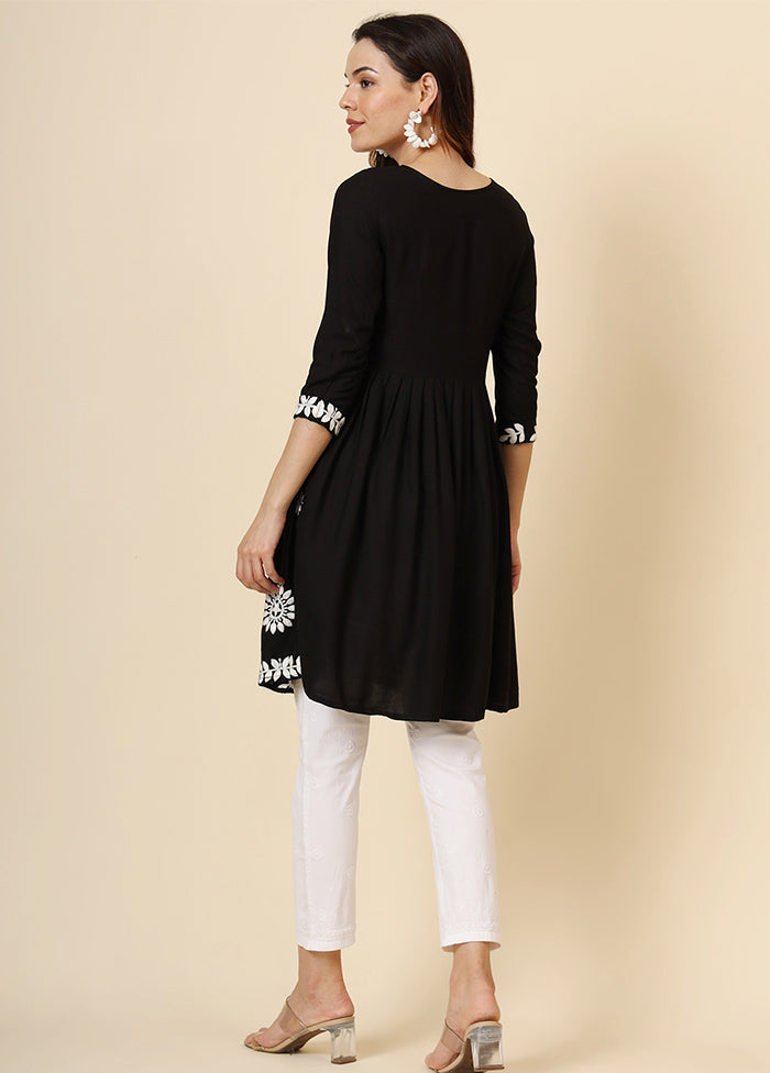 Black Readymade Rayon Kurti