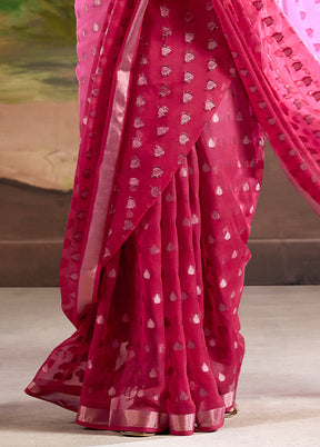 Pink Georgette Saree With Blouse Piece