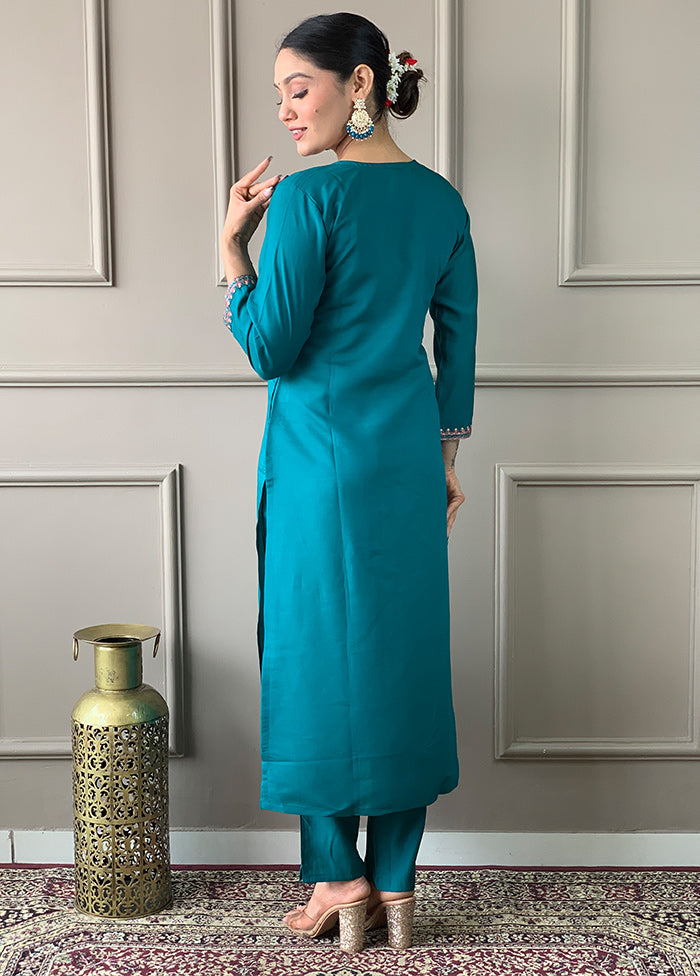 3 Pc Blue Readymade Viscose Suit Set