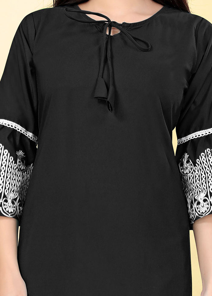 Black Readymade Cotton Kurti