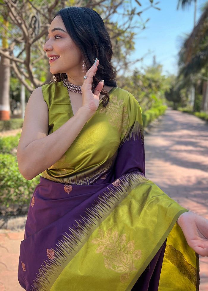 Wine Dupion Silk Saree With Blouse Piece