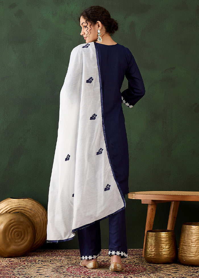 3 Pc Blue Readymade Rayon Suit Set