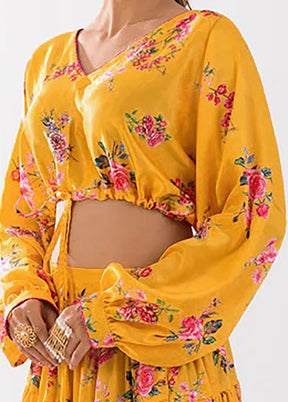 Yellow Silk Readymade Lehenga Set