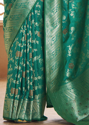 Rama Banarasi Silk Saree With Blouse Piece