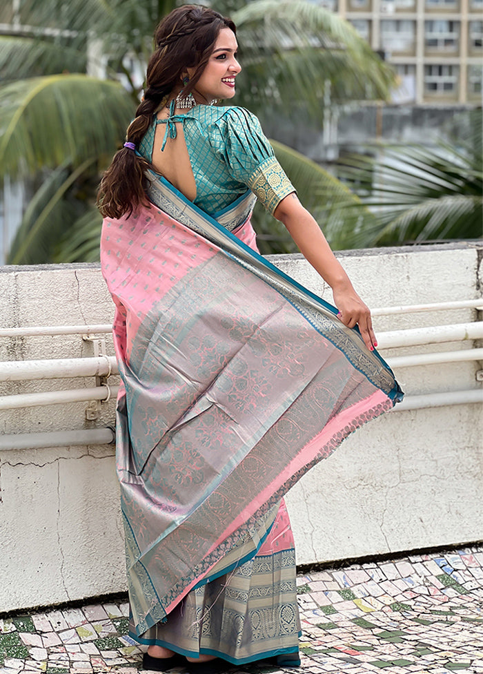 Rust Dupion Silk Saree With Blouse Piece